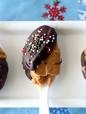 Chocolate Peanut Butter Hot Chocolate Spoons