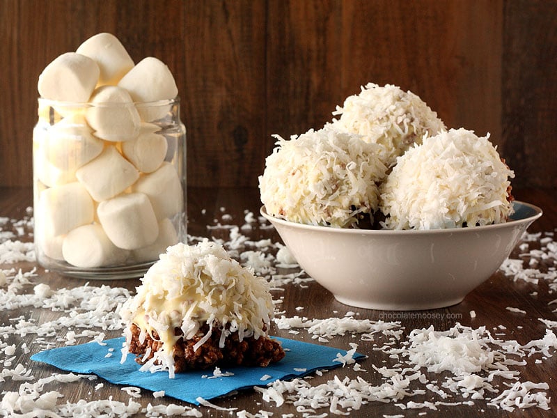 Big Rice Crispy Treat Snowballs