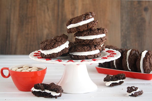 Mexican Hot Cocoa Sandwich Cookies from www.chocolatemoosey.com @chocolatemoosey Mexican Hot Cocoa Sandwich Cookies