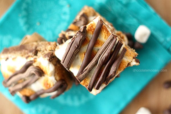 Smores Chocolate Chip Cookie Bars from www.chocolatemoosey.com @chocolatemoosey Smores Chocolate Chip Cookie Bars