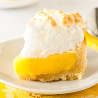 Close up of mini lemon pie slice