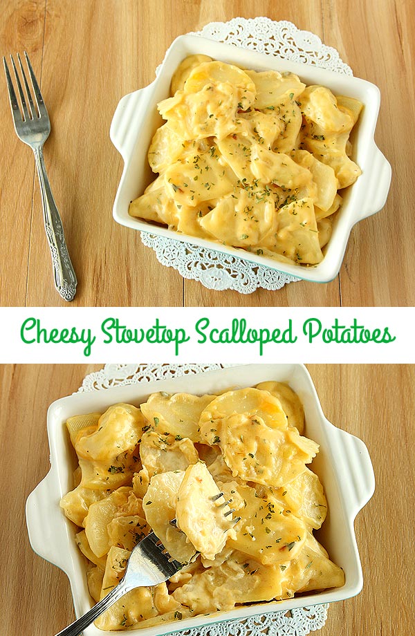 Photo Collage of Cheesy Scalloped Potatoes
