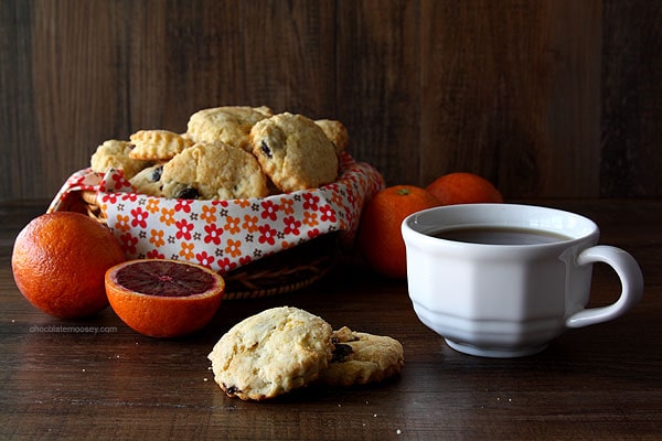 Simple Dried Cherry and Orange Scones | www.chocolatemoosey.com