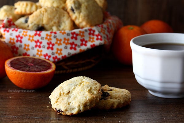 Simple Dried Cherry and Orange Scones | www.chocolatemoosey.com