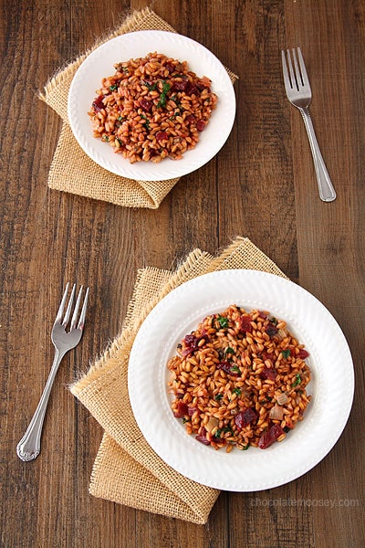 Beet, Spinach, and Goat Cheese Farro Risotto | www.chocolatemoosey.com