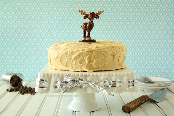 Chocolate Chip Cookie Cake with Toasted Marshmallow Filling and Cookie Dough Frosting | www.chocolatemoosey.com
