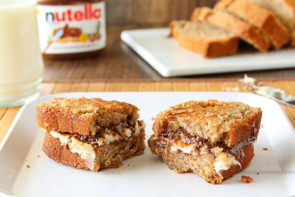 Grilled Nutella Cheesecake Sandwich | www.chocolatemoosey.com