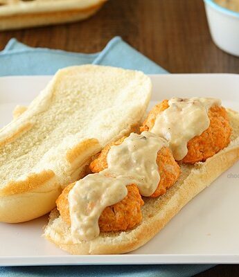Buffalo Chicken Meatball Subs | www.chocolatemoosey.com