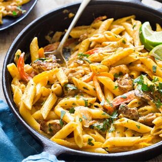 Close up of Chicken Fajita Pasta