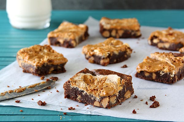 Small Batch Peanut Butter Swirl Brownies In Loaf Pan - Dessert For Two