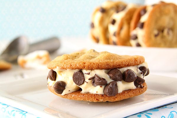 Toasted Marshmallow Ice Cream Cookie Sandwiches | www.chocolatemoosey.com