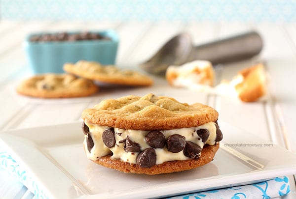 Toasted Marshmallow Ice Cream Cookie Sandwiches | www.chocolatemoosey.com