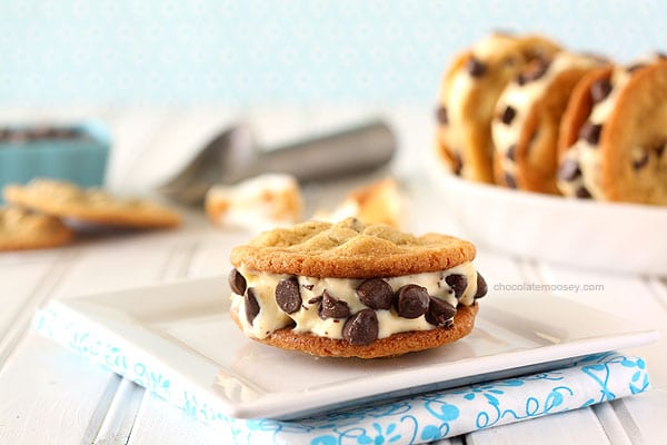 Toasted Marshmallow Ice Cream Cookie Sandwiches | www.chocolatemoosey.com