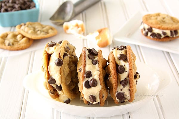 Toasted Marshmallow Ice Cream Cookie Sandwiches | www.chocolatemoosey.com