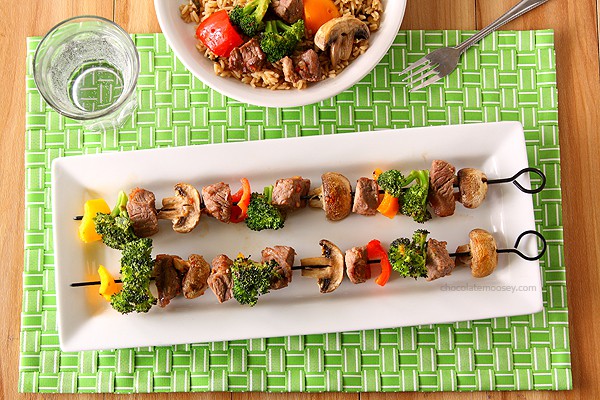 Beef Stir Fry Kabobs | www.chocolatemoosey.com