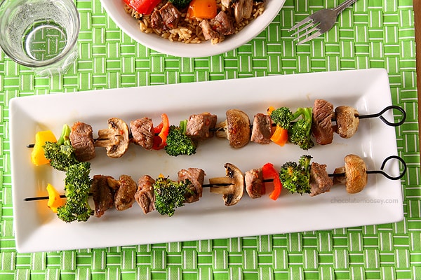 Beef Stir Fry Kabobs | www.chocolatemoosey.com