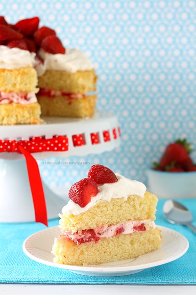 Layered Strawberry Shortcake | www.chocolatemoosey.com