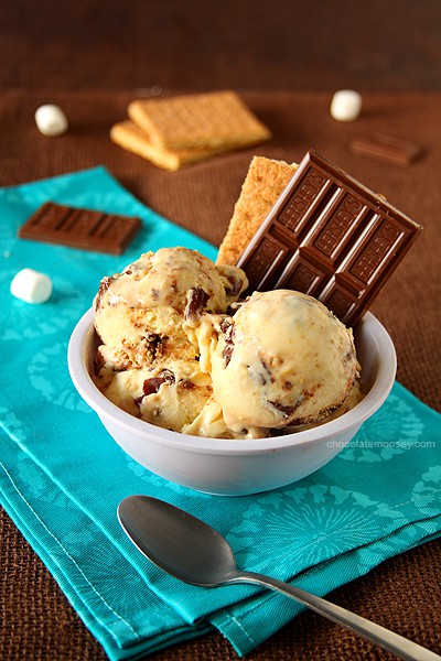 Smores Ice Cream | www.chocolatemoosey.com