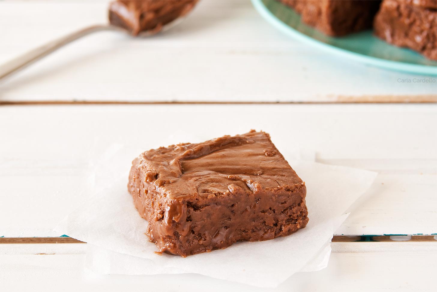 Close up of Nutella fudge square