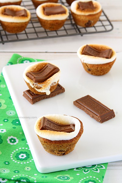 Smores Chocolate Chip Cookie Cups | www.chocolatemoosey.com