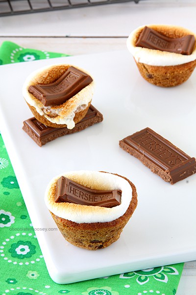 Smores Chocolate Chip Cookie Cups | www.chocolatemoosey.com