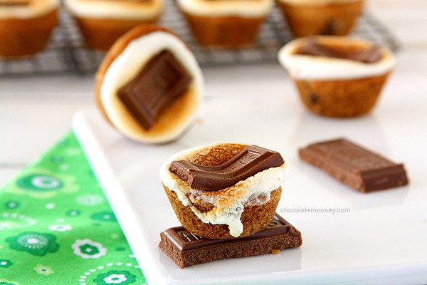 Smores Chocolate Chip Cookie Cups | www.chocolatemoosey.com