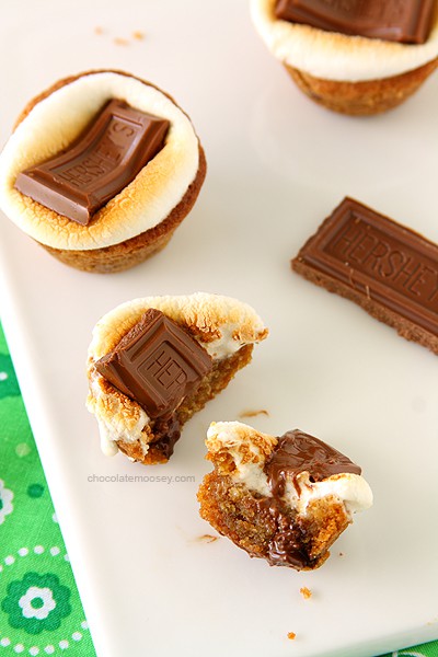Smores Chocolate Chip Cookie Cups | www.chocolatemoosey.com