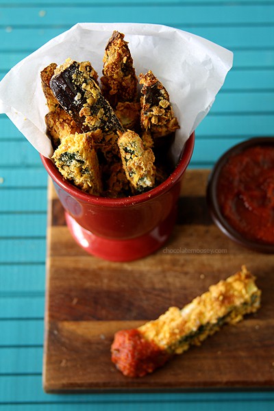 Crispy Baked Ratatouille (Zucchini and Eggplant) Fries | www.chocolatemoosey.com