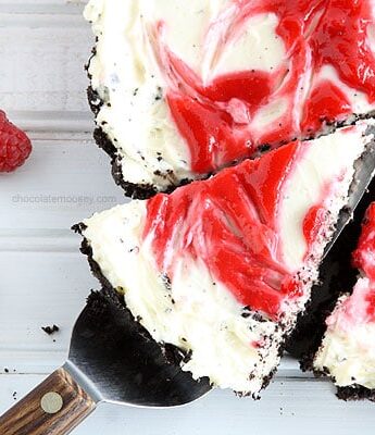 Raspberry Swirl Cheesecake Tart | www.chocolatemoosey.com