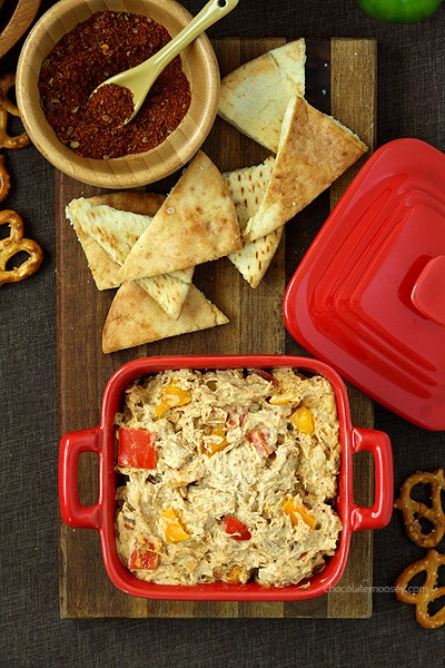 Chicken Fajita Dip and Quesadillas | www.chocolatemoosey.com