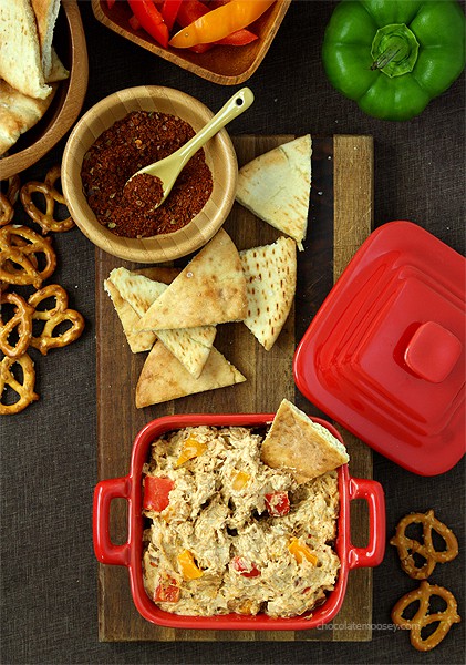 Chicken Fajita Dip and Quesadillas | www.chocolatemoosey.com