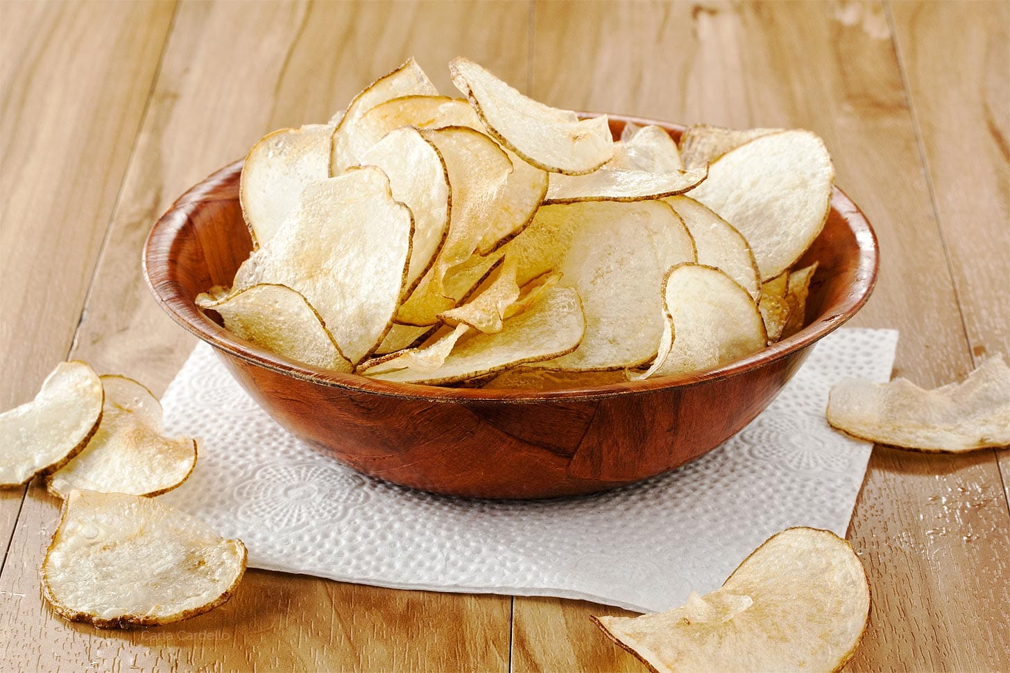 Bowl of salt and vinegar chips