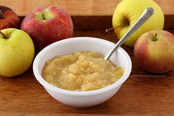 Bowl of homemade applesauce