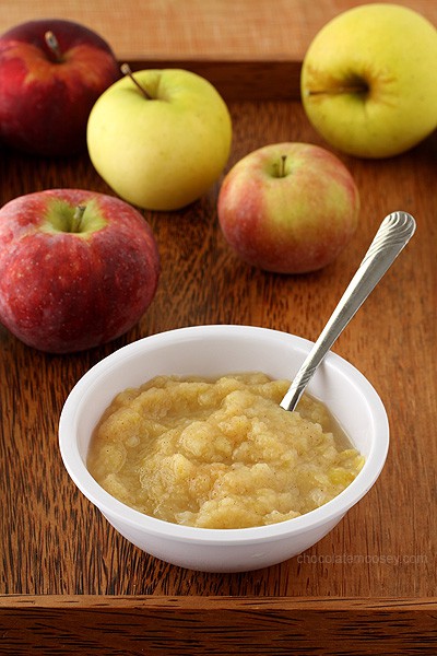 Bowl of homemade applesauce