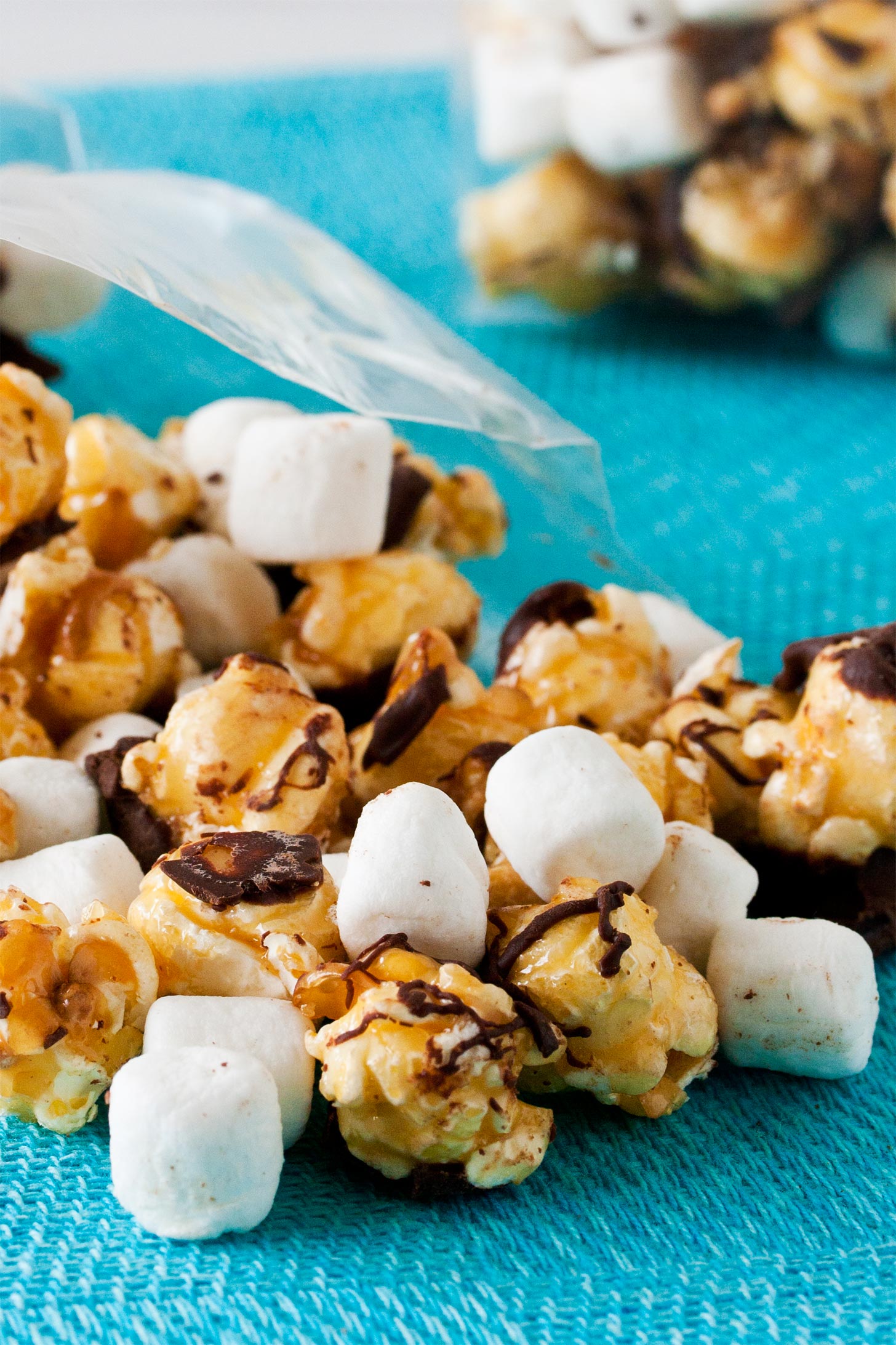 Close up of homemade smores popcorn