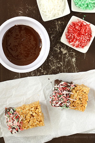 Small Batch Peanut Butter Rice Krispie Treats made in a loaf pan