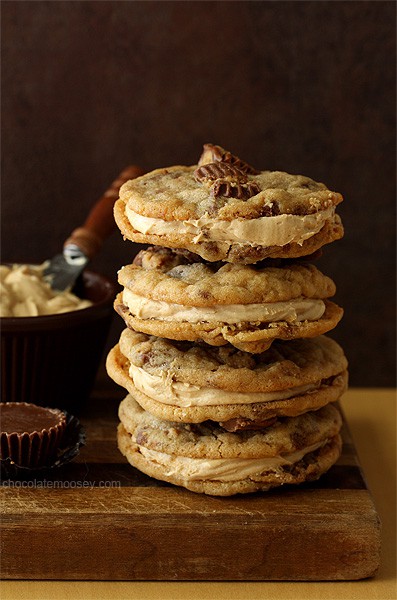 Peanut Butter Cup Sandwich Cookies | www.chocolatemoosey.com