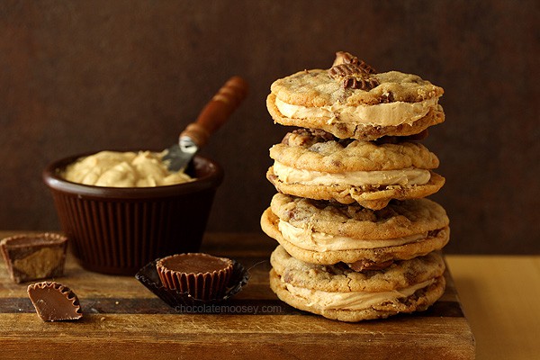 Peanut Butter Cup Sandwich Cookies | www.chocolatemoosey.com