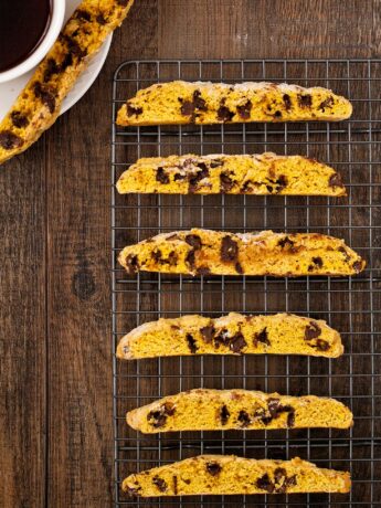 Pumpkin biscotti on cooling rack