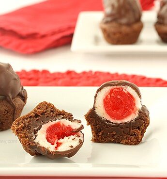 Chocolate Covered Cherry Brownie Cups