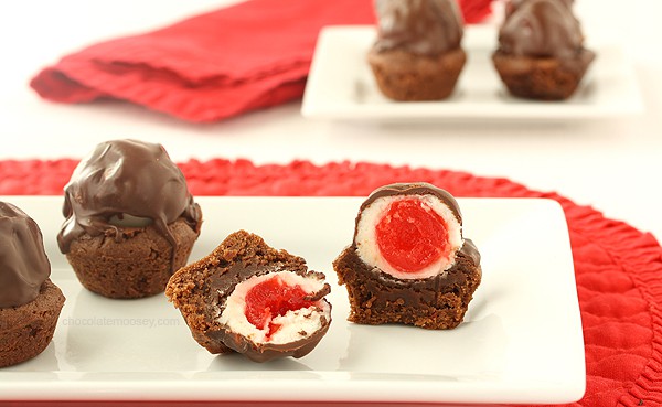 Chocolate Covered Cherry Brownie Cups