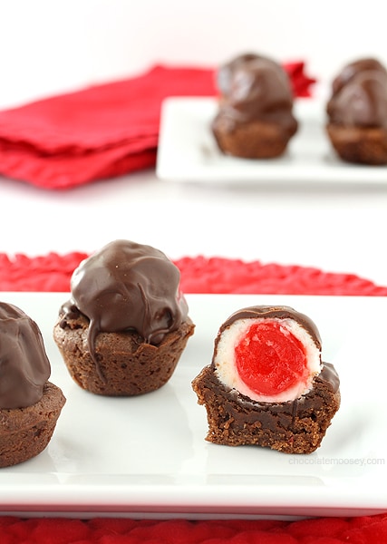 Chocolate Covered Cherry Brownie Cups