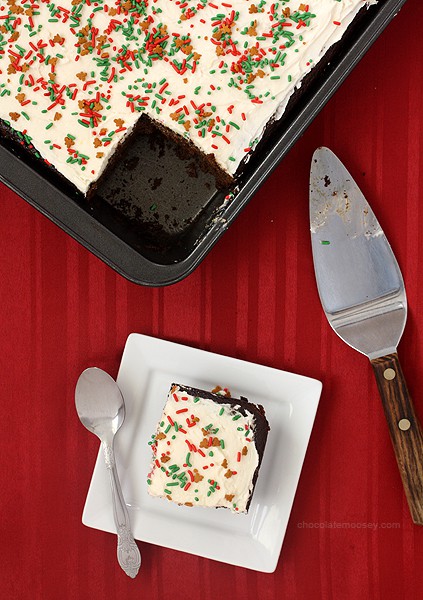 Gingerbread Texas Sheet Cake with Lemon Frosting