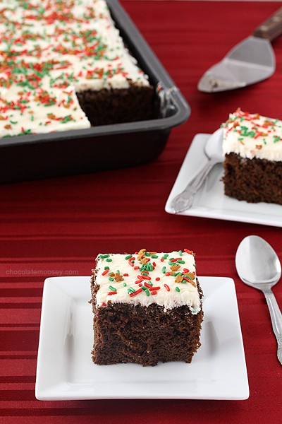 Gingerbread Texas Sheet Cake with Lemon Frosting