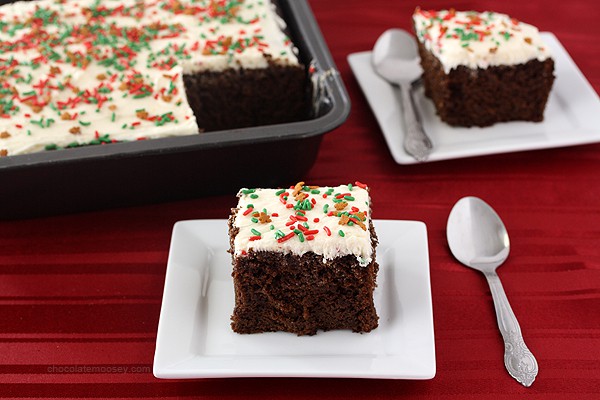Gingerbread Texas Sheet Cake with Lemon Frosting