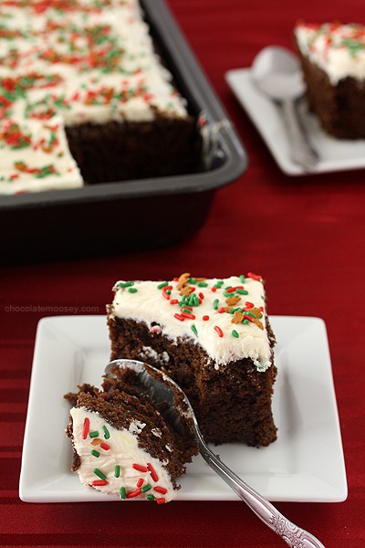 Gingerbread Texas Sheet Cake with Lemon Frosting