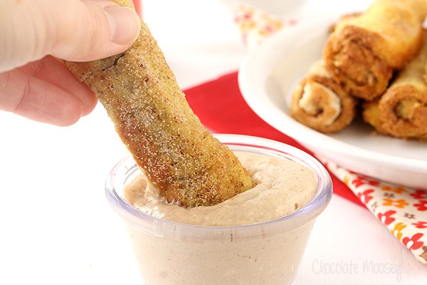 Apple Butter French Toast Roll Ups with Apple Butter Cream Cheese Dipping Sauce