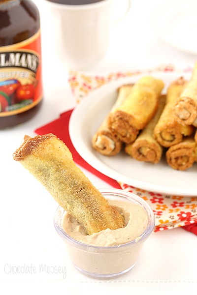 Apple Butter French Toast Roll Ups with Apple Butter Cream Cheese Dipping Sauce