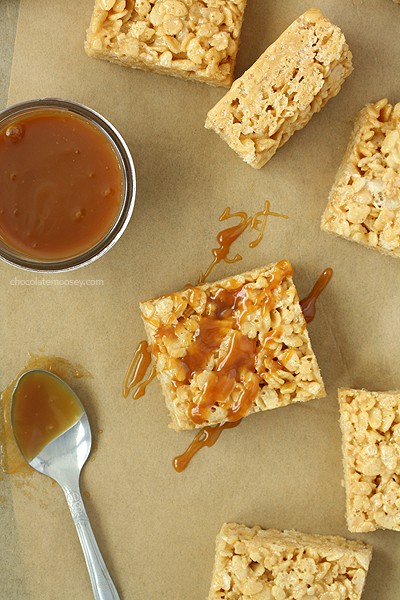 Caramel Rice Krispie Treats - Homemade In The Kitchen