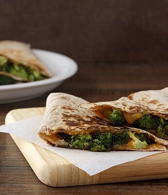 Roasted Broccoli and Cheese Quesadillas